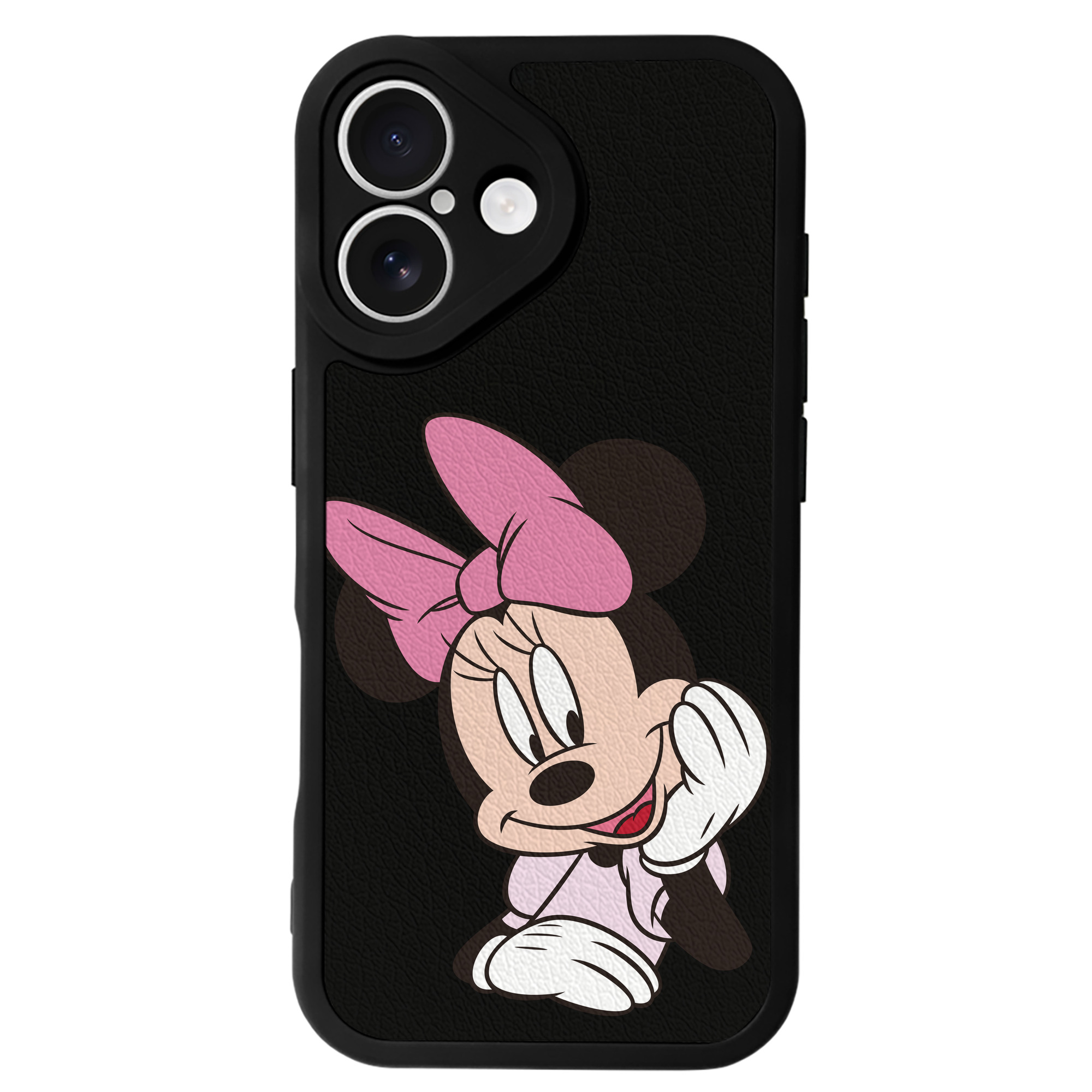 （画像用） ミッキーマウス Mickey Mouse 【iPhone 16シリーズ対応】シリコンスマホケース（レザー調） 材質：シリコン
